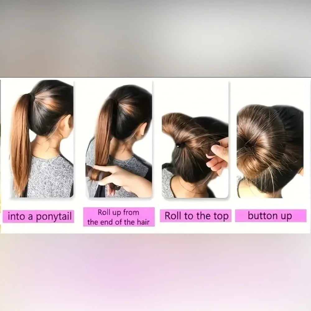 Elegant Hair Bun Covers - Black, Brown, and Cream